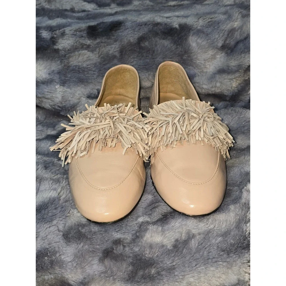 NWB‎ Ron White Landrey Nappa Suede and Leather Pom Loafers Blush EU 39 / 8.5
